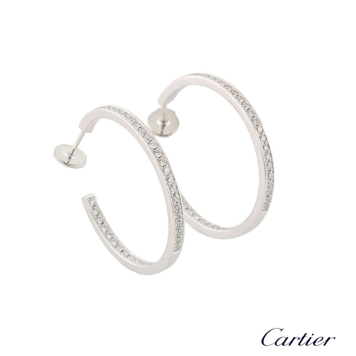 Cartier White Gold Diamond Hoop 